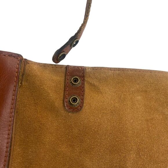 Patricia Nash Push Lock Lanza Leather Crossbody Tan - Picture 7 of 13